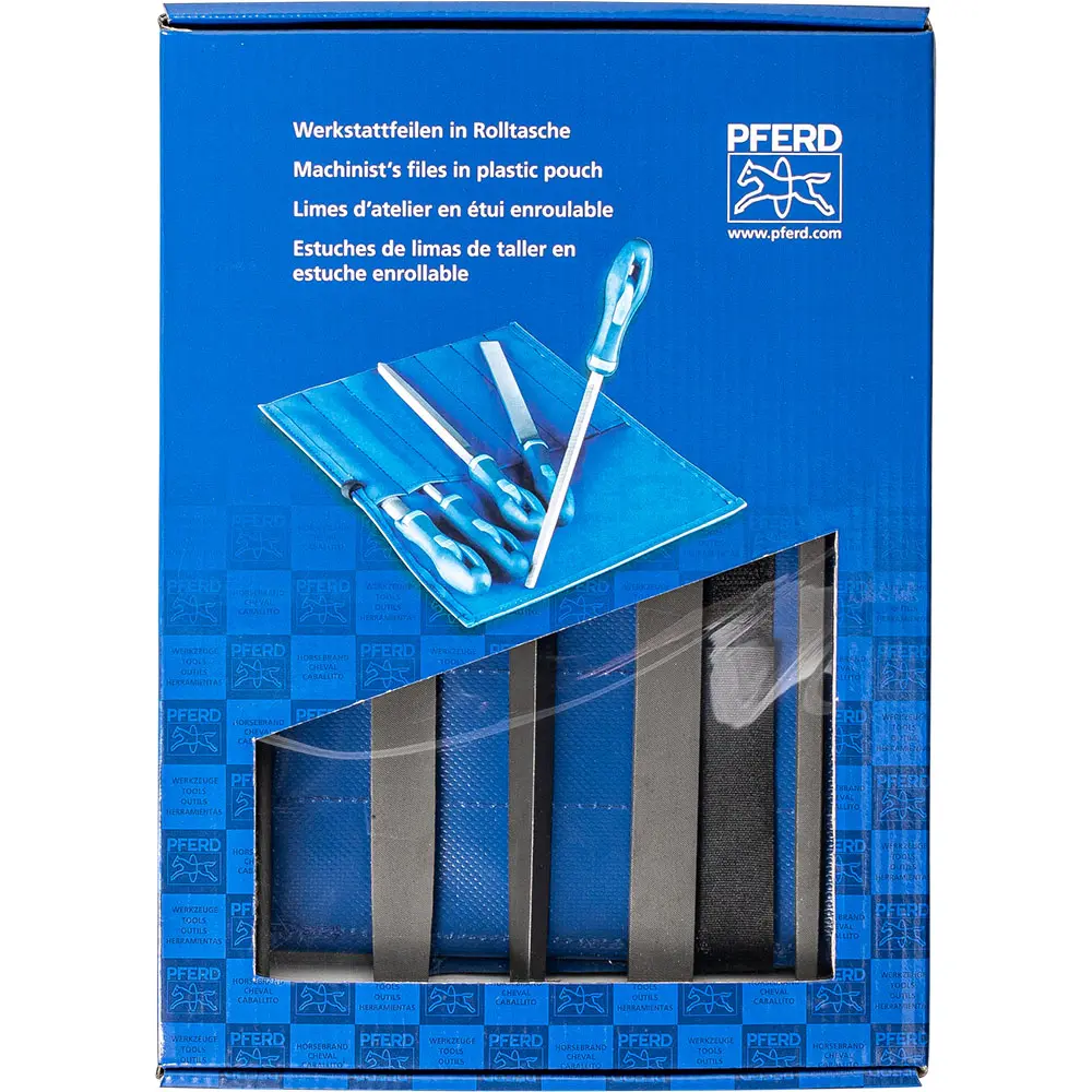 Produktfoto 1 von PFERD Tools 11801533, Werkstattfeilen-Set WRU 5-tlg. in Rolltasche Hieb 3