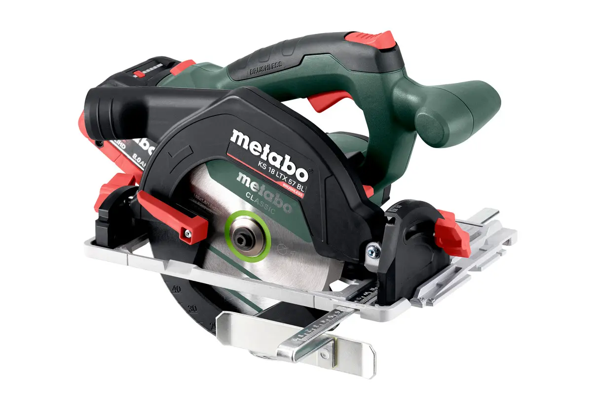 Produktfoto 1 von Metabo 611857810, Handkreissäge KS 18 LTX 57 BL 2x 8,0 Ah LiHD und Ladegerät in metaBOX 340