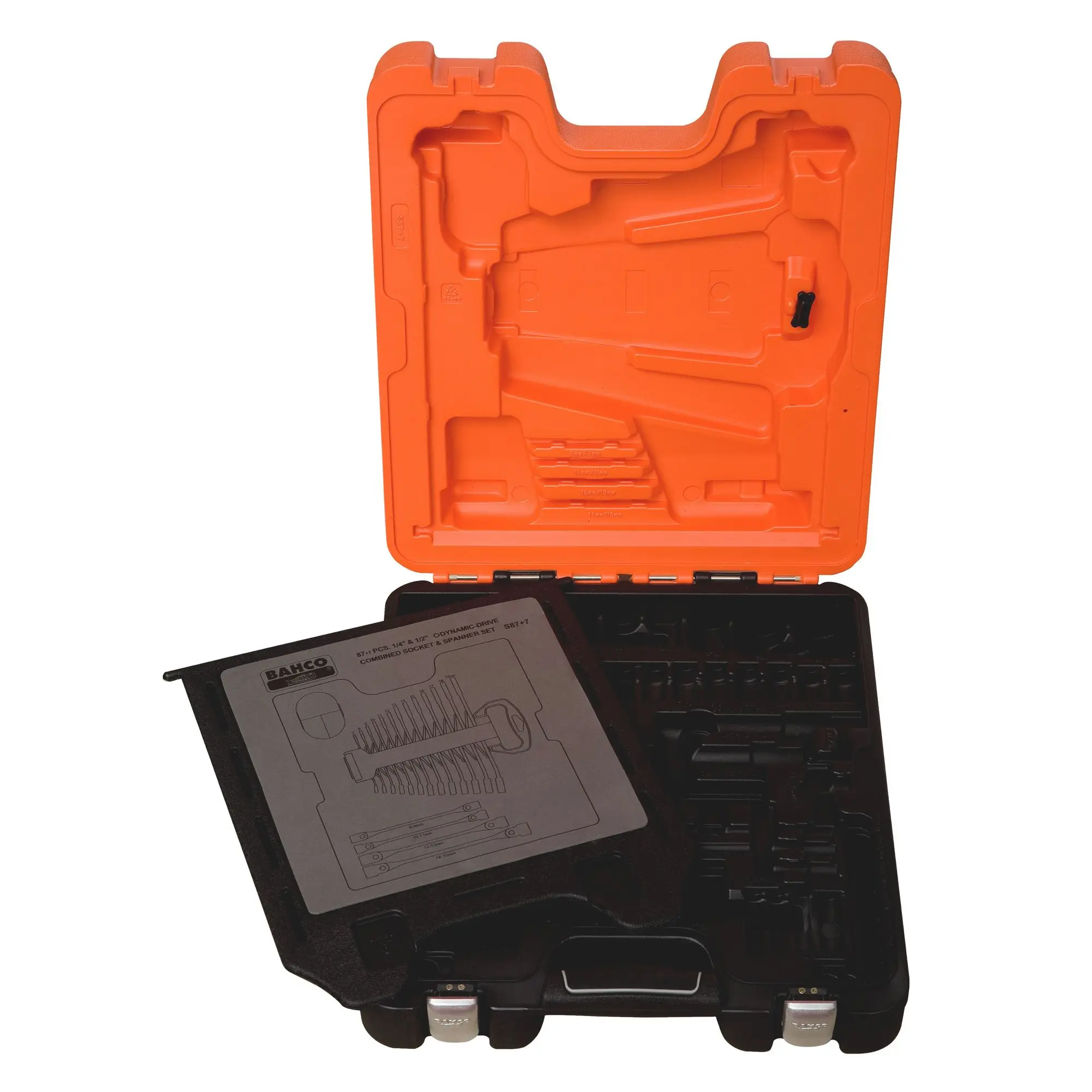 Produktfoto 1 von Bahco S 910, Steckschlüsselsatz 91-tlg. 1/4"+1/2" S910 im Koffer