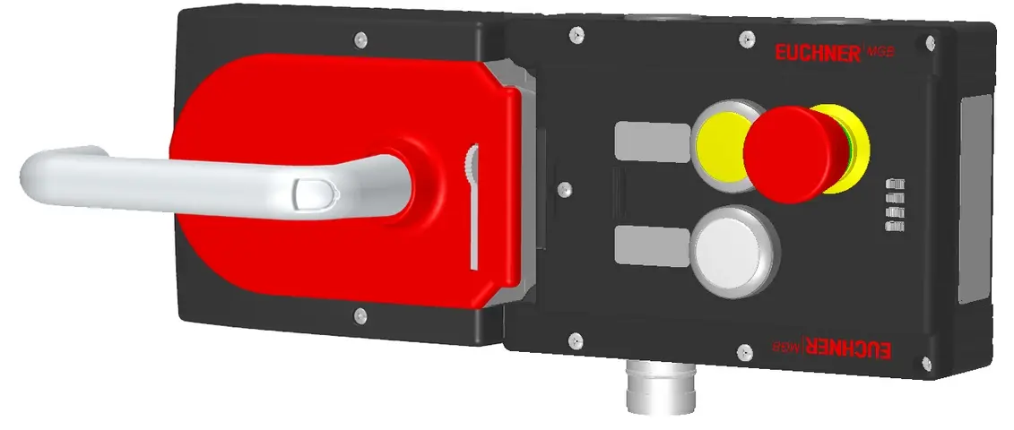 Produktfoto 1 von Euchner MGB-L2H-ARA-L-110616, Zuhalteset+2 Taster, Not-Halt+Beschriftungsträger