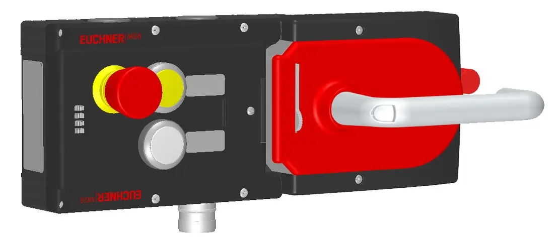 Produktfoto 1 von Euchner MGB-L1HE-ARA-R-110689, Zuhalteset+2 Taster, Not-Halt+Beschriftungsträger
