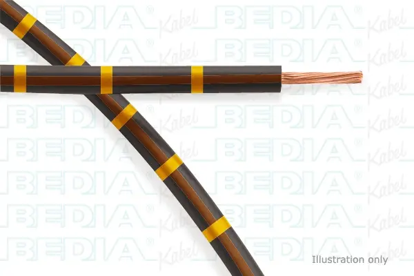 Produktfoto 1 von BEDIA 11108000801, PVC-Fahrzeugleitung mit dünnwandiger Isolierung FLRY-A 0.35 mm² bk-bn-ye (105°C)