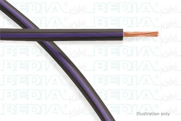 Produktfoto 1 von BEDIA 112140004, PVC-Fahrzeugleitung mit dünnwandiger Isolierung FLRY-B 2.50 mm² bk-vt (105°C)
