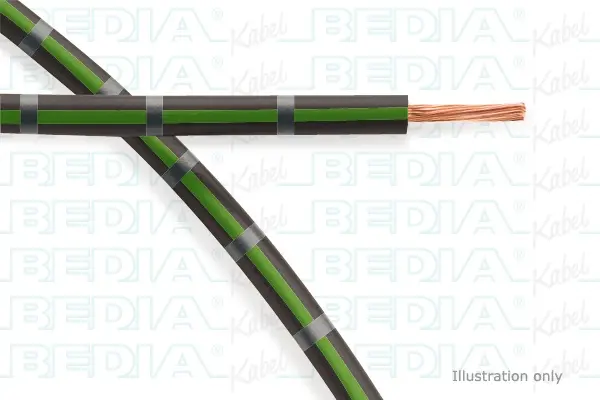 Produktfoto 1 von BEDIA 11212000607, PVC-Fahrzeugleitung mit dünnwandiger Isolierung FLRY-B 1.50 mm² bk-gn-gy (105°C)