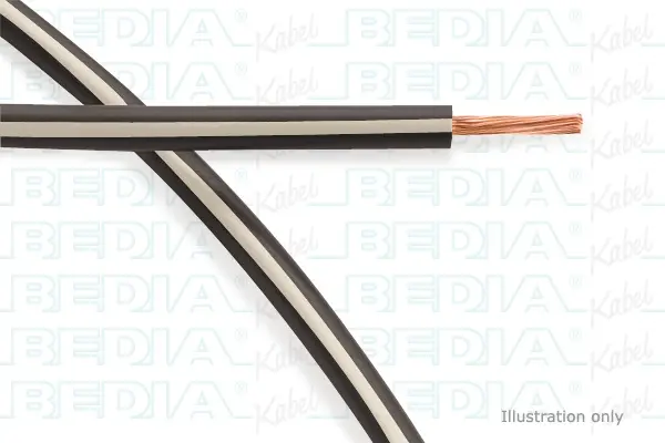 Produktfoto 1 von BEDIA 112100009, PVC-Fahrzeugleitung mit dünnwandiger Isolierung FLRY-B 0.75 mm² bk-wh (105°C)