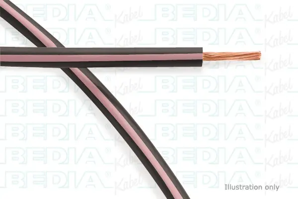 Produktfoto 1 von BEDIA 111100010, PVC-Fahrzeugleitung mit dünnwandiger Isolierung FLRY-A 0.75 mm² bk-pk (105°C)