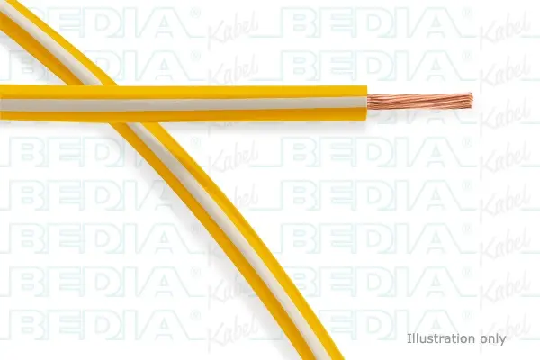 Produktfoto 1 von BEDIA 112140109, PVC-Fahrzeugleitung mit dünnwandiger Isolierung FLRY-B 2.50 mm² ye-wh (105°C)
