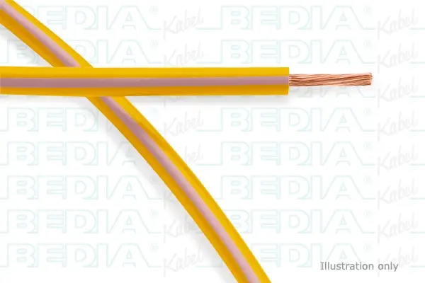 Produktfoto 1 von BEDIA 112100110, PVC-Fahrzeugleitung mit dünnwandiger Isolierung FLRY-B 0.75 mm² ye-pk (105°C)