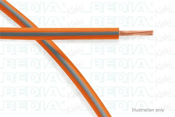 BEDIA 111100207, PVC-Fahrzeugleitung mit dünnwandiger Isolierung FLRY-A 0.75 mm² og-gy (105°C)