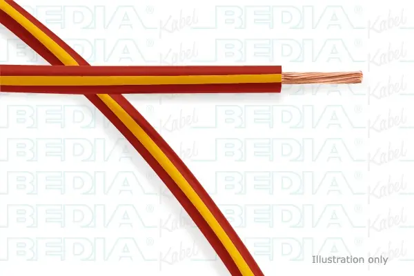 Produktfoto 1 von BEDIA 112160301, PVC-Fahrzeugleitung mit dünnwandiger Isolierung FLRY-B 6.00 mm² rd-ye (105°C)