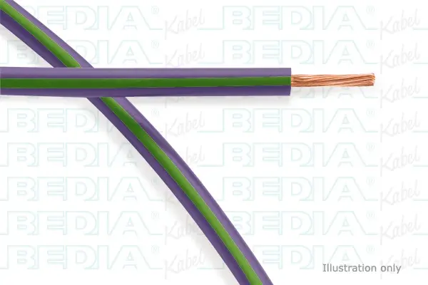 Produktfoto 1 von BEDIA 111080406, PVC-Fahrzeugleitung mit dünnwandiger Isolierung FLRY-A 0.35 mm² vt-gn (105°C)