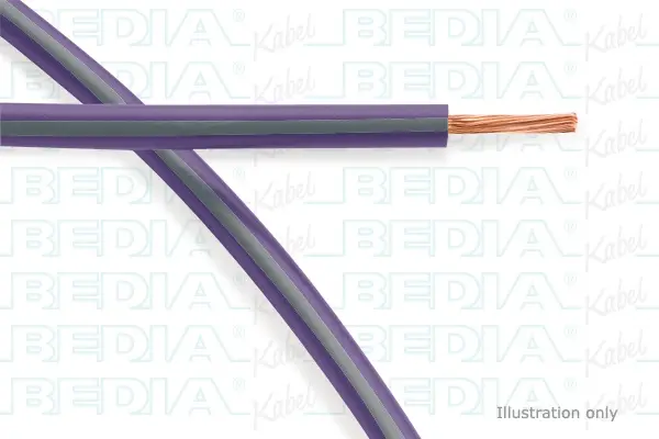 Produktfoto 1 von BEDIA 111080407, PVC-Fahrzeugleitung mit dünnwandiger Isolierung FLRY-A 0.35 mm² vt-gy (105°C)