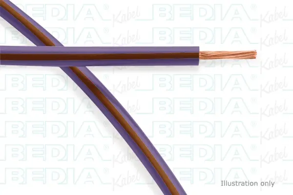 Produktfoto 1 von BEDIA 111080408, PVC-Fahrzeugleitung mit dünnwandiger Isolierung FLRY-A 0.35 mm² vt-bn (105°C)