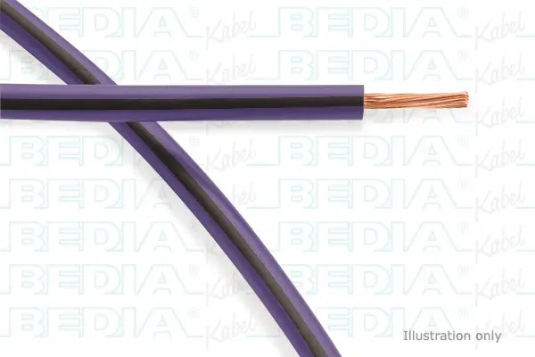 BEDIA 111080400, PVC-Fahrzeugleitung mit dünnwandiger Isolierung FLRY-A 0.35 mm² vt-bk (105°C)