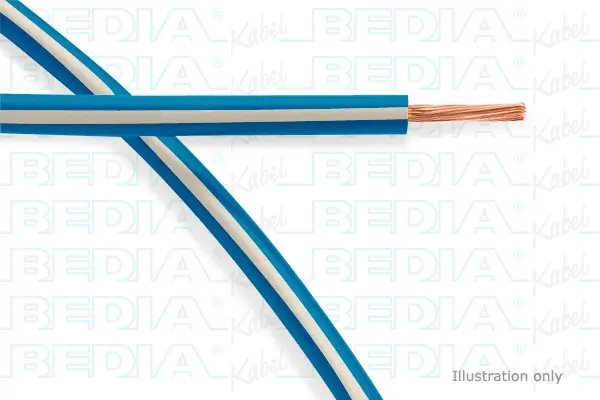 Produktfoto 1 von BEDIA 112140509, PVC-Fahrzeugleitung mit dünnwandiger Isolierung FLRY-B 2.50 mm² bu-wh (105°C)