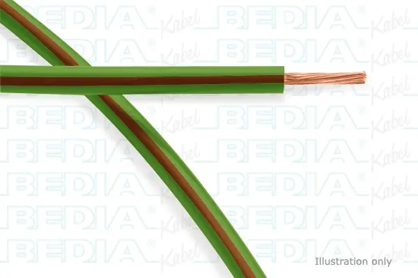 Produktfoto 1 von BEDIA 111080608, PVC-Fahrzeugleitung mit dünnwandiger Isolierung FLRY-A 0.35 mm² gn-bn (105°C)
