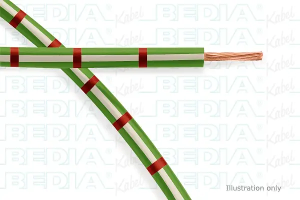 Produktfoto 1 von BEDIA 11212060903, PVC-Fahrzeugleitung mit dünnwandiger Isolierung FLRY-B 1.50 mm² gn-wh-rd (105°C)