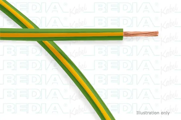Produktfoto 1 von BEDIA 111080601, PVC-Fahrzeugleitung mit dünnwandiger Isolierung FLRY-A 0.35 mm² gn-ye (105°C)