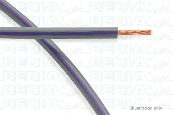 Produktfoto 1 von BEDIA 111100704, PVC-Fahrzeugleitung mit dünnwandiger Isolierung FLRY-A 0.75 mm² gy-vt (105°C)