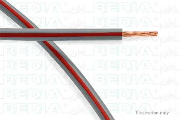 Produktfoto 1 von BEDIA 111080703, PVC-Fahrzeugleitung mit dünnwandiger Isolierung FLRY-A 0.35 mm² gy-rd (105°C)