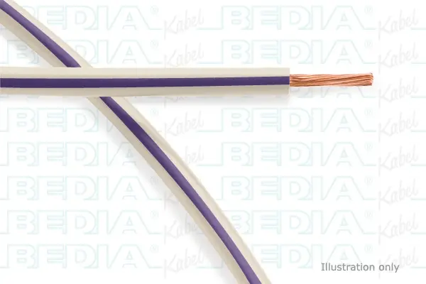 Produktfoto 1 von BEDIA 111090904, PVC-Fahrzeugleitung mit dünnwandiger Isolierung FLRY-A 0.50 mm² wh-vt (105°C)