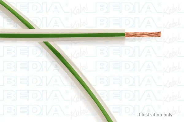 Produktfoto 1 von BEDIA 112100906, PVC-Fahrzeugleitung mit dünnwandiger Isolierung FLRY-B 0.75 mm² wh-gn (105°C)