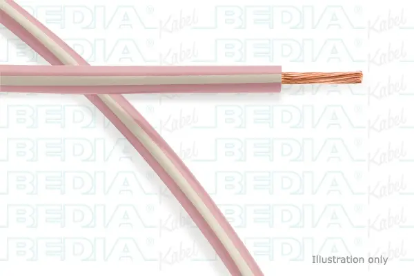 BEDIA 112101009, PVC-Fahrzeugleitung mit dünnwandiger Isolierung FLRY-B 0.75 mm² pk-wh (105°C)