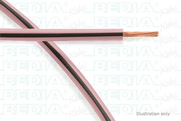 BEDIA 111081000, PVC-Fahrzeugleitung mit dünnwandiger Isolierung FLRY-A 0.35 mm² pk-bk (105°C)