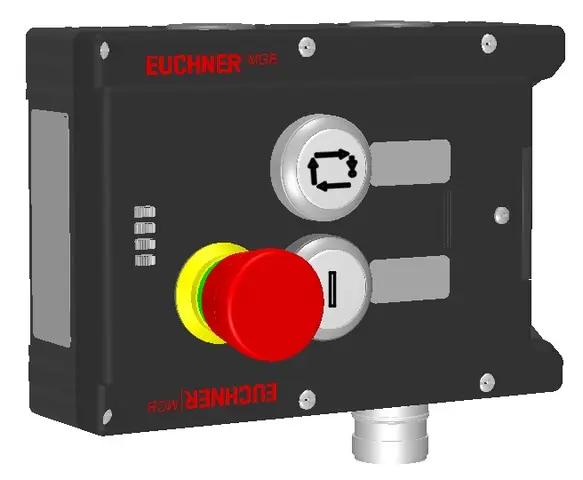 Produktfoto 1 von Euchner MGB-L1-ARA-AC4A1-S1-R-111101, Zuhaltemodul mit 2 Tastern, Not-Halt, RC18