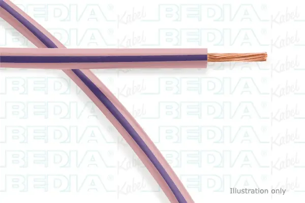 BEDIA 111101004, PVC-Fahrzeugleitung mit dünnwandiger Isolierung FLRY-A 0.75 mm² pk-vt (105°C)