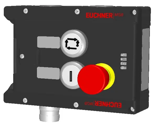Produktfoto 1 von Euchner MGB-L1-ARA-AC4A1-S1-L-111103, Zuhaltemodul mit 2 Tastern, Not-Halt, RC18