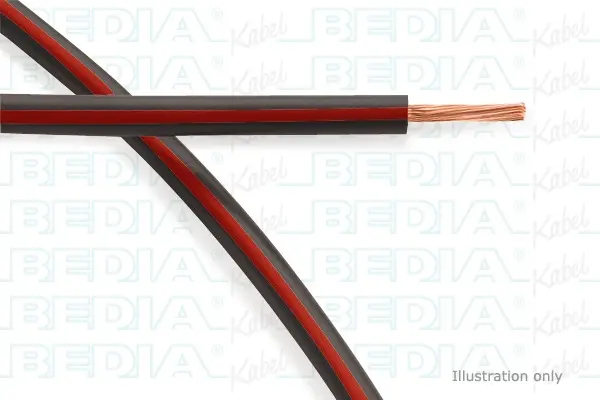 Produktfoto 1 von BEDIA 112160003, PVC-Fahrzeugleitung mit dünnwandiger Isolierung FLRY-B 6.00 mm² bk-rd (105°C)