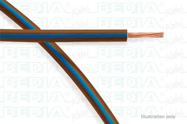 Produktfoto 1 von BEDIA 112090805, PVC-Fahrzeugleitung mit dünnwandiger Isolierung FLRY-B 0.50 mm² bn-bu (105°C)