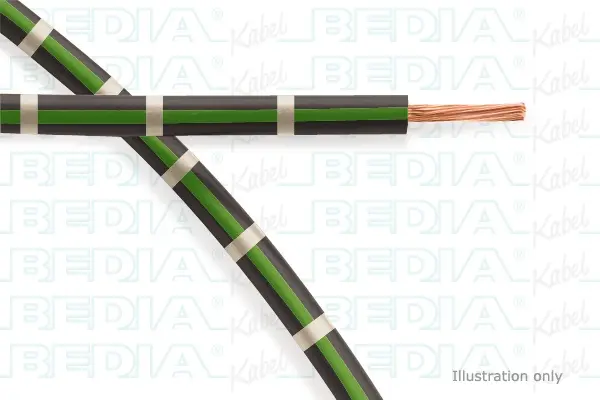 Produktfoto 1 von BEDIA 11210000609, PVC-Fahrzeugleitung mit dünnwandiger Isolierung FLRY-B 0.75 mm² bk-gn-wh (105°C)