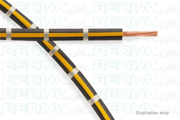 Produktfoto 1 von BEDIA 11210000109, PVC-Fahrzeugleitung mit dünnwandiger Isolierung FLRY-B 0.75 mm² bk-ye-wh (105°C)