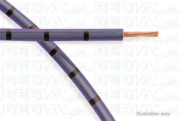 Produktfoto 1 von BEDIA 11210040700, PVC-Fahrzeugleitung mit dünnwandiger Isolierung FLRY-B 0.75 mm² vt-gy-bk (105°C)