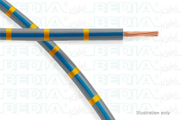 Produktfoto 1 von BEDIA 11210070501, PVC-Fahrzeugleitung mit dünnwandiger Isolierung FLRY-B 0.75 mm² gy-bu-ye (105°C)