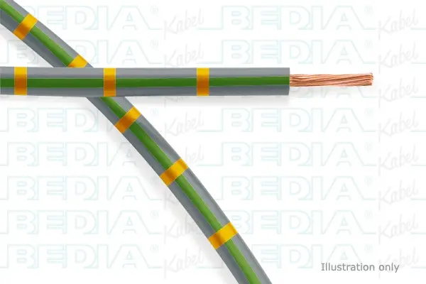 Produktfoto 1 von BEDIA 11210070601, PVC-Fahrzeugleitung mit dünnwandiger Isolierung FLRY-B 0.75 mm² gy-gn-ye (105°C)