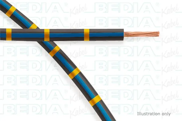 Produktfoto 1 von BEDIA 11212000501, PVC-Fahrzeugleitung mit dünnwandiger Isolierung FLRY-B 1.50 mm² bk-bu-ye (105°C)