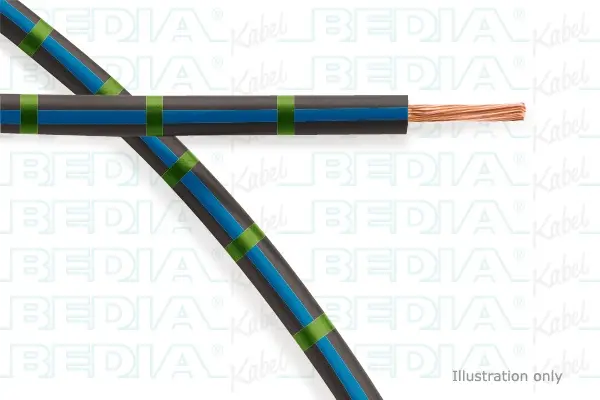 Produktfoto 1 von BEDIA 11211000506, PVC-Fahrzeugleitung mit dünnwandiger Isolierung FLRY-B 1.00 mm² bk-bu-gn (105°C)