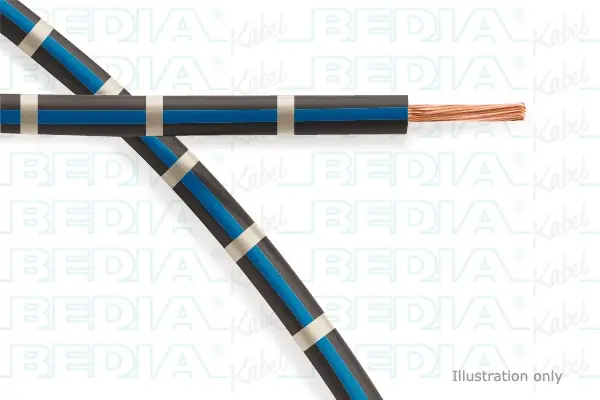 Produktfoto 1 von BEDIA 11211000509, PVC-Fahrzeugleitung mit dünnwandiger Isolierung FLRY-B 1.00 mm² bk-bu-wh (105°C)