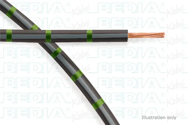 Produktfoto 1 von BEDIA 11212000706, PVC-Fahrzeugleitung mit dünnwandiger Isolierung FLRY-B 1.50 mm² bk-gy-gn (105°C)