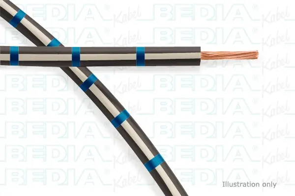 Produktfoto 1 von BEDIA 11211000905, PVC-Fahrzeugleitung mit dünnwandiger Isolierung FLRY-B 1.00 mm² bk-wh-bu (105°C)