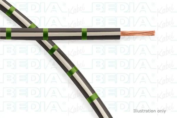 Produktfoto 1 von BEDIA 11212000906, PVC-Fahrzeugleitung mit dünnwandiger Isolierung FLRY-B 1.50 mm² bk-wh-gn (105°C)