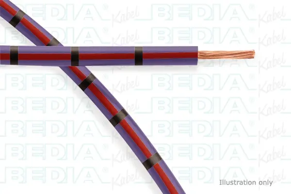 Produktfoto 1 von BEDIA 11212040300, PVC-Fahrzeugleitung mit dünnwandiger Isolierung FLRY-B 1.50 mm² vt-rd-bk (105°C)