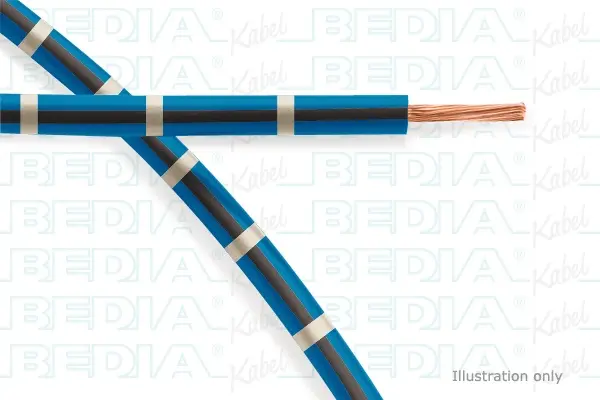 Produktfoto 1 von BEDIA 11212050009, PVC-Fahrzeugleitung mit dünnwandiger Isolierung FLRY-B 1.50 mm² bu-bk-wh (105°C)