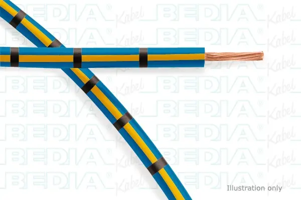 Produktfoto 1 von BEDIA 11111050100, PVC-Fahrzeugleitung mit dünnwandiger Isolierung FLRY-A 1.00 mm² bu-ye-bk (105°C)