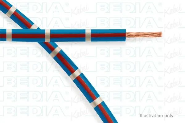 Produktfoto 1 von BEDIA 11211050309, PVC-Fahrzeugleitung mit dünnwandiger Isolierung FLRY-B 1.00 mm² bu-rd-wh (105°C)