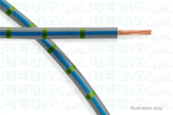 Produktfoto 1 von BEDIA 11212070506, PVC-Fahrzeugleitung mit dünnwandiger Isolierung FLRY-B 1.50 mm² gy-bu-gn (105°C)