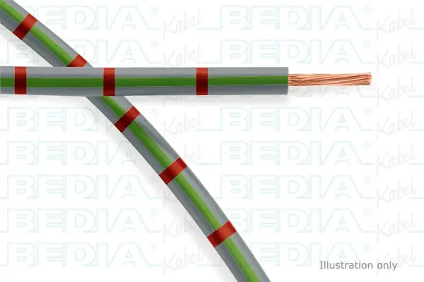 Produktfoto 1 von BEDIA 11212070603, PVC-Fahrzeugleitung mit dünnwandiger Isolierung FLRY-B 1.50 mm² gy-gn-rd (105°C)